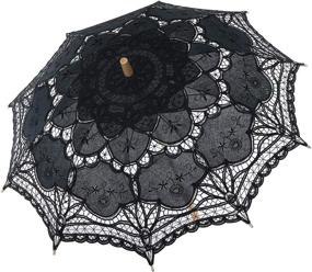 img 4 attached to BABEYOND Umbrella Parasol Vintage Decoration Umbrellas for Stick Umbrellas