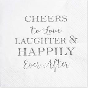 img 4 attached to 💍 Crisky Bridal Shower Silver Napkins: Elegant Disposable Cocktail Napkins for Wedding & Engagement Party, 100 Pcs, 3-Ply