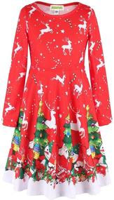 img 3 attached to MODAFANS Christmas Sleeve Dresses Pockets Girls' Clothing and Dresses