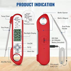 img 3 attached to Thermometer Digital Backlight Calibration Waterproof Kitchen & Dining