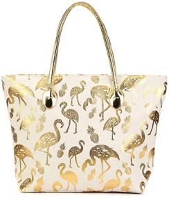 img 3 attached to 🍍 Women's Beach Handbags & Wallets with Metal Pineapple Print on Canvas, and Totes