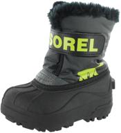 ❄️ sorel toddler snow commander погодные детские ботинки charcoal для мальчиков: идеальная зимняя обувь для малышей логотип