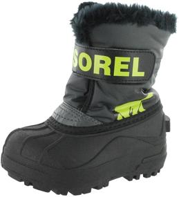 img 4 attached to ❄️ Sorel TODDLER SNOW COMMANDER Погодные детские ботинки Charcoal для мальчиков: идеальная зимняя обувь для малышей