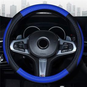 img 2 attached to Mayco Bell Car Steering Wheel Cover 15 Inch Comfort Durability Safety (Black Dark Blue)