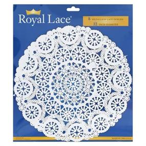 img 1 attached to Regal Elegance: Royal Medallion Lace Round Doilies for Exquisite Table Décor