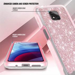 img 3 attached to 📱 NZND Motorola Moto G Power 2021 Case - Full-Body Shockproof, Glitter Rose Gold Design, Built-in Screen Protector, Impact Resist Phone Cover