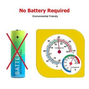 img 2 attached to 🌡️ Geburun Mini Indoor Thermometer: Battery-Free Humidity Gauge & Room Monitor for Home, Study, Basement