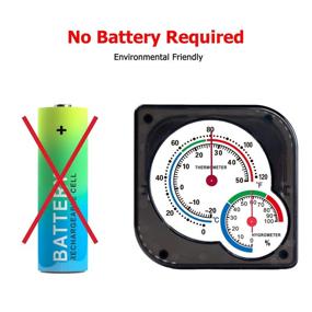 img 1 attached to 🌡️ Geburun Mini Indoor Thermometer: Battery-Free Humidity Gauge & Room Monitor for Home, Study, Basement