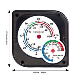 img 3 attached to 🌡️ Geburun Mini Indoor Thermometer: Battery-Free Humidity Gauge & Room Monitor for Home, Study, Basement