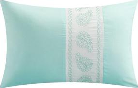 img 2 attached to 🛏️ Chic Home Titian 6 Piece Comforter Collection - Twin Size - Hexagon Embossed Paisley Print Border Design - Bed in a Bag-Sheet Set - Including Decorative Pillow Sham - Aqua