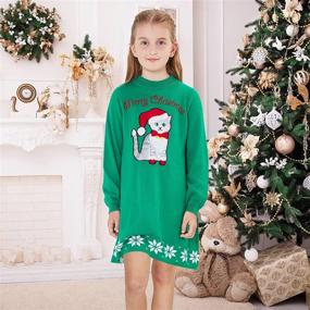 img 3 attached to 👧 Idgreatim Toddler Christmas Reindeer Snowflake Girls' Clothing: Festive Dresses for the Holiday Season