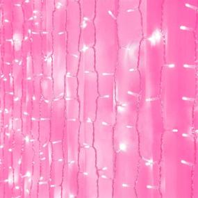 img 3 attached to 🌸 Pink Curtain Lights: 8 Modes LED String Lights for Stunning Garden, Girls' Room, Party, Window and Wall Decorations