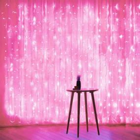 img 2 attached to 🌸 Pink Curtain Lights: 8 Modes LED String Lights for Stunning Garden, Girls' Room, Party, Window and Wall Decorations