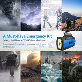 img 3 attached to 🔦 Ultimate Emergency Solar Hand Crank Radio: New Version with LED Flashlight, Reading Lamp, Power Bank USB Charger - Perfect for Household and Outdoor Use (Blue)