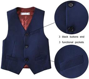 img 2 attached to 👔 SaiLiiny Boys Vest: Adjustable 3-Button Suits Vest for Kids - Classic Black Blue Slim Fit Dresswear