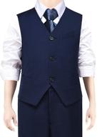 👔 sailiiny boys vest: adjustable 3-button suits vest for kids - classic black blue slim fit dresswear logo