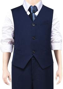 img 4 attached to 👔 SaiLiiny Boys Vest: Adjustable 3-Button Suits Vest for Kids - Classic Black Blue Slim Fit Dresswear