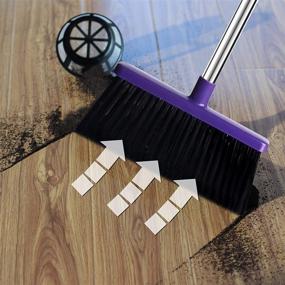 img 1 attached to 🧹 50-Inch Upright Broom and Dustpan Set with Self Cleaning Feature - Ideal for Home, Kitchen, and Office Floors