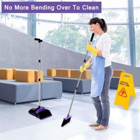 img 2 attached to 🧹 50-Inch Upright Broom and Dustpan Set with Self Cleaning Feature - Ideal for Home, Kitchen, and Office Floors