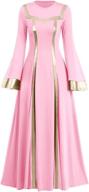 💃 premium bi color bell sleeve metallic praise dance dress for women – ideal for liturgical church worship and lyrical performances логотип