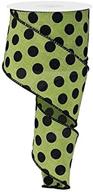 🍏 lively lime green and black polka dot wired edge ribbon - 2.5" x 10 yards: vibrant and versatile! logo