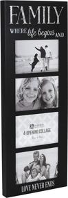 img 3 attached to 🖼️ Malden International Designs Laser Cut Industrial Expressions Family Picture Frame with Silkscreen Design, Laser Cut Galvanized Metal Accent, 4 Option, 4-4x6, Black