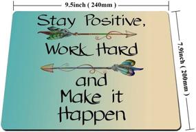 img 1 attached to 🖱️ Custom Smooffly Gaming Mouse Pad - Stay Positive, Work Hard, and Make It Happen: Motivational Sign with Inspirational Quote for Work