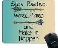 🖱️ custom smooffly gaming mouse pad - stay positive, work hard, and make it happen: motivational sign with inspirational quote for work logo