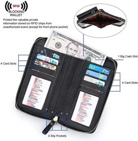 img 1 attached to S-ZONE RFID Blocking Crossbody Cell Phone Bag Wallet Purse for Women in PU Leather