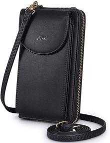 img 4 attached to S-ZONE RFID Blocking Crossbody Cell Phone Bag Wallet Purse for Women in PU Leather