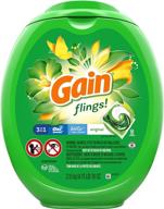 🌸 gain flings! laundry detergent soap pacs, high efficiency (he), original scent, pack of 96 logo