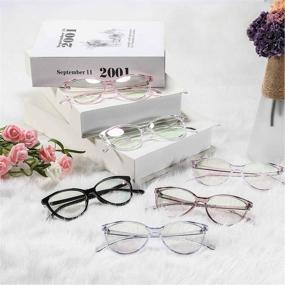 img 3 attached to 👓 Очки O-Q CLUB Retro Cateye с синим светофильтром для женщин и мужчин - Антибликовые очки с защитой от вредных лучей для защиты глаз от компьютера