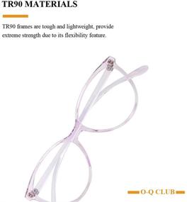 img 1 attached to 👓 Очки O-Q CLUB Retro Cateye с синим светофильтром для женщин и мужчин - Антибликовые очки с защитой от вредных лучей для защиты глаз от компьютера