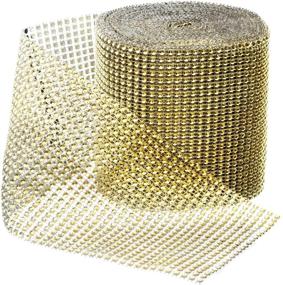 img 4 attached to 🎀 Royal Imports Gold Rhinestone Diamond Bling Wrap Christmas Ribbon: Perfect for Wedding Cake, Party, Holiday & Home Decoration - 10 Yards