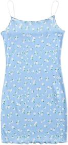 img 4 attached to 👗 SOLY HUX Girls' Bodycon Spaghetti Lettuce Dress for Trendy Clothing