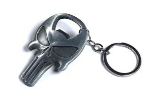 img 2 attached to 💀 DeltaHalo Punisher Keychain: Silver Skull Bottle Opener Keyring for Easier Access