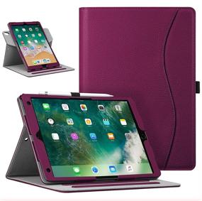 img 4 attached to 📱 Fintie Purple Smart Case for iPad Air (3rd Gen) & iPad Pro 10.5" - 360° Rotating Stand, Corner Protection, Pencil Holder, Auto Sleep/Wake