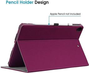 img 1 attached to 📱 Fintie Purple Smart Case for iPad Air (3rd Gen) & iPad Pro 10.5" - 360° Rotating Stand, Corner Protection, Pencil Holder, Auto Sleep/Wake