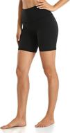 🩳 yunoga women's high waisted yoga shorts with 6" inseam - workout & athletic biker shorts logo