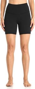 img 2 attached to 🩳 YUNOGA Women's High Waisted Yoga Shorts with 6" Inseam - Workout & Athletic Biker Shorts