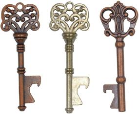 img 2 attached to 🔑 DerBlue 60 PCS Key Bottle Openers: Vintage Skeleton Opener Set for Weddings & Events with Escort Tags – Rustic Copper Antique Decoration & Favors