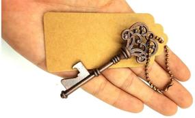 img 1 attached to 🔑 DerBlue 60 PCS Key Bottle Openers: Vintage Skeleton Opener Set for Weddings & Events with Escort Tags – Rustic Copper Antique Decoration & Favors