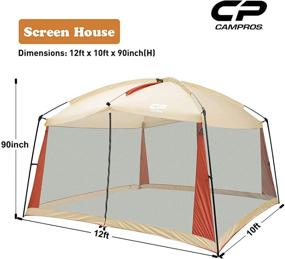 img 3 attached to 🏕️ Outdoor 12 x 10 Ft Screened Mesh Net Wall Canopy Tent - CAMPROS Screen House Room for Camping, Patios, and Outdoor Activities