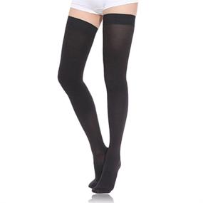 img 4 attached to 🧦 Medical Thigh High Compression Stockings, Unisex, 30-40mmHg, Closed Toe Socks