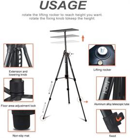 img 3 attached to 📸 Aluminum Multifunction Tripod Stand: Adjustable Laptop & Projector Stand, 17" to 46" - Perfect for Stage or Studio Use