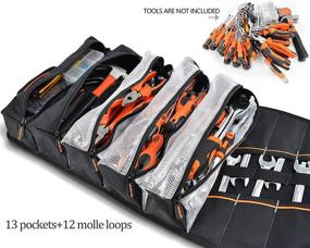 img 3 attached to 🛠️ Tool Roll Bag for Men: Enhanced Organizer for Mechanics, Motorcycles, and Electricians with Screwdriver Holder – Ideal Wrench Roll Up Pouch and Tool Roll Up Bag for Cars