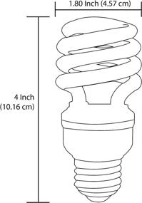 img 2 attached to 💡 Sunlite 00707-SU Mini Spiral CFL Light Bulb, 13 Watts (60W Equivalent), Medium Base E26, 900 Lumens, 10,000 Hour Life Span, UL Listed, 1 Pack, 4100K Cool White