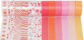 img 3 attached to 🎀 YUBBAEX 12 Rolls Pink Gold Decorative Washi Tape Set - Masking Tapes (Mix of Pink Shades)