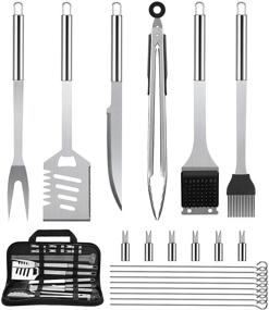 img 4 attached to 🔥 Veken 21-Piece BBQ Grill Set with Multipurpose Spatula, Stainless-Steel Skewers, Steel Wire Cleaning Brush, Grilling Tongs, and Corn Holder – Ultimate BBQ Accessories and Utensils Bundle