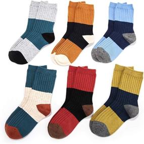 img 2 attached to Boys Winter Warm Wool Socks Thicken Thermal Crew Socks for Kids - 6 Pairs